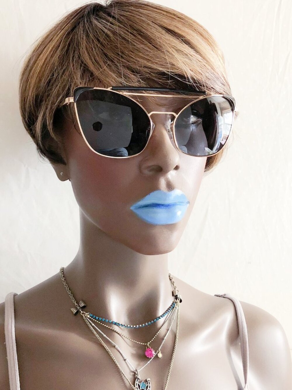 Black Gold Modern Cat Eye Sunglasses